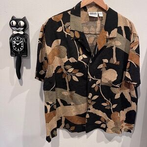 Chico' Design Vintage 90s Abstract Hawaiian Short-Sleeve Button Down